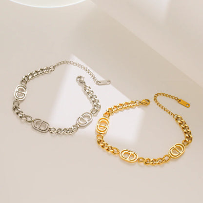 Women Geometric Titanium Steel 18K Gold Plated Bracelets