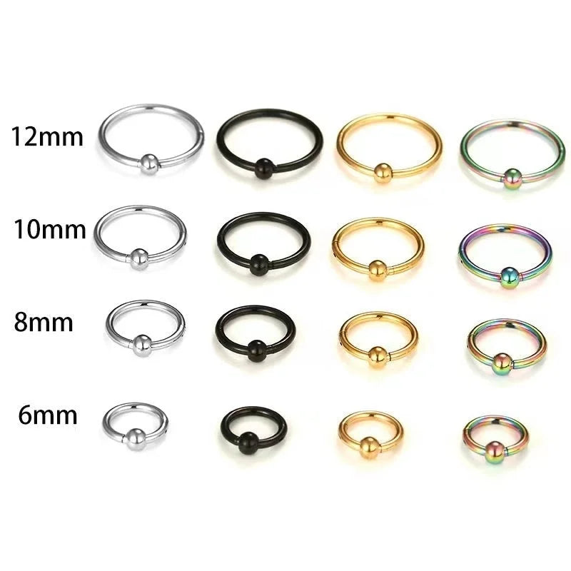 Vintage Style Rock Streetwear Geometric Stainless Steel Plating Nose Ring