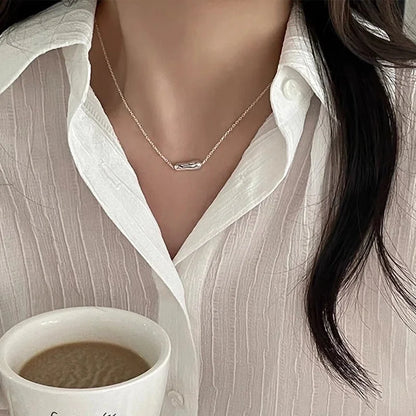 Minimalist Heart Shape Copper Plating Pendant Necklace