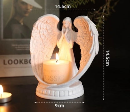 Christmas Vintage Style Minimalist Angel Resin Candlestick