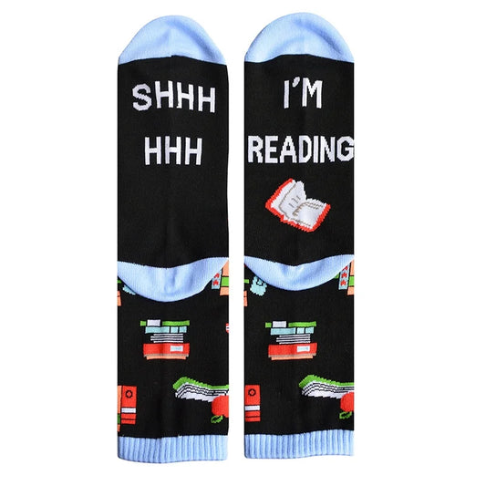 I'm Reading Christmas Socks Cotton Socks Socks Mid-tube Socks