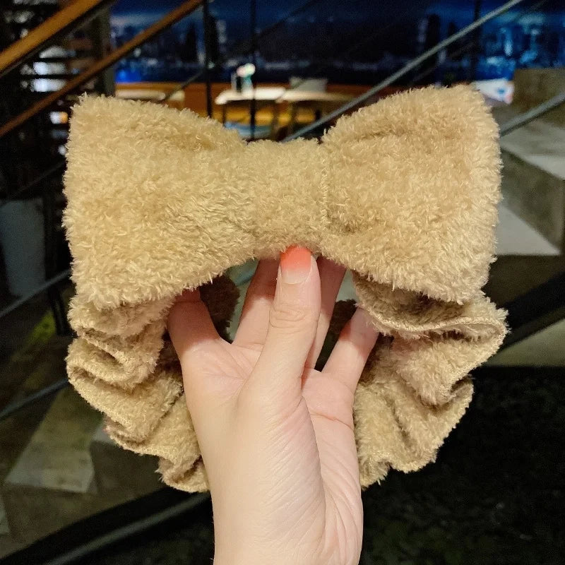 Cat Ears Hair Band Hair Band Korean Plush Internet Celebrity Rabbit Ear Hair Accessories Bow Face Wash Hair Band
