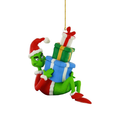 2 Pieces Christmas Green Furry Monster Ornament Hanging Decoration Christmas Tree Hanging Design Decoration Resin 3d