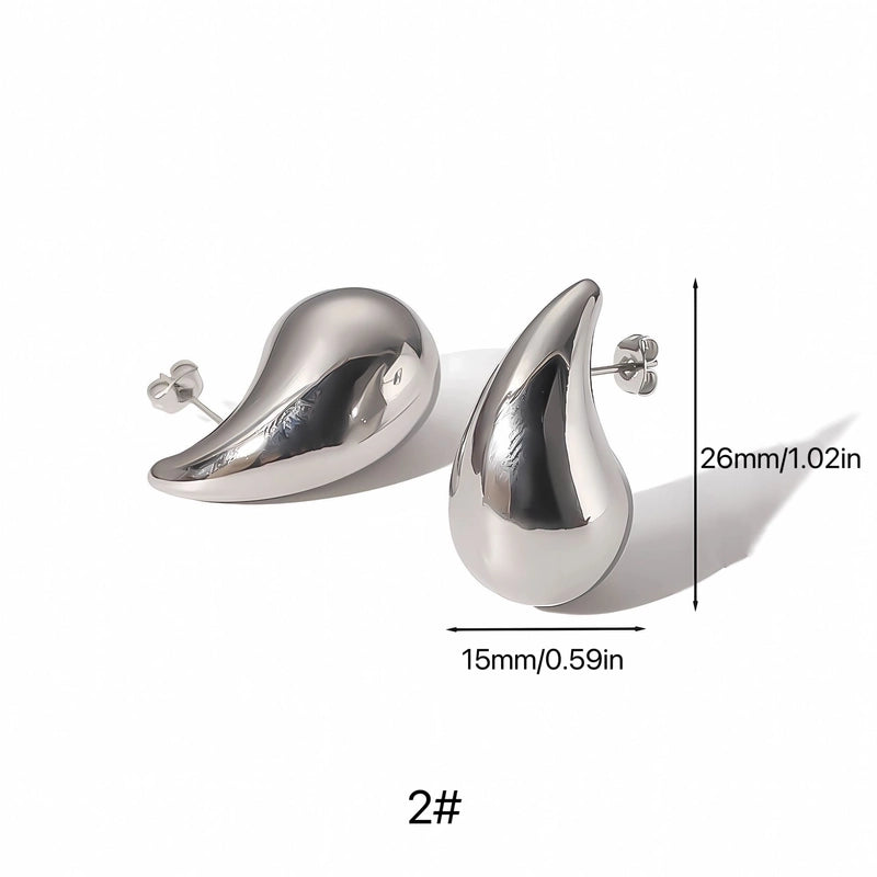 1 Pair Minimalist Classic Style Water Droplets Plating 316L Stainless Steel 18K Gold Plated Ear Studs