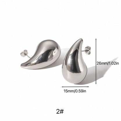 1 Pair Minimalist Classic Style Water Droplets Plating 316L Stainless Steel 18K Gold Plated Ear Studs