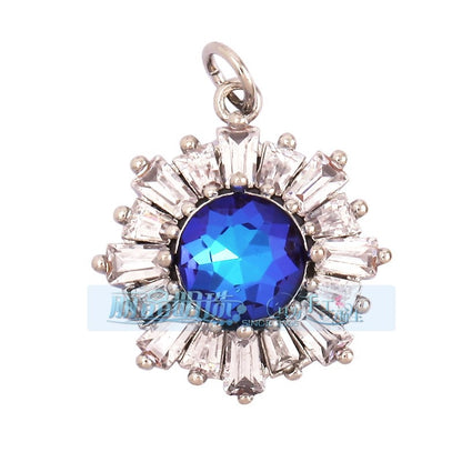 1 Piece Copper Geometric Heart Shape Snowflake Pendant Jewelry Accessories