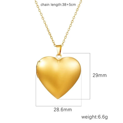 Modern Style Classic Style Heart Shape 304 Stainless Steel Plating Pendant Necklace