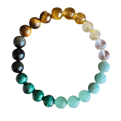 Retro Bohemian Round Semi-precious Stone Elastic String Bracelets In Bulk Natural Stone Bracelet