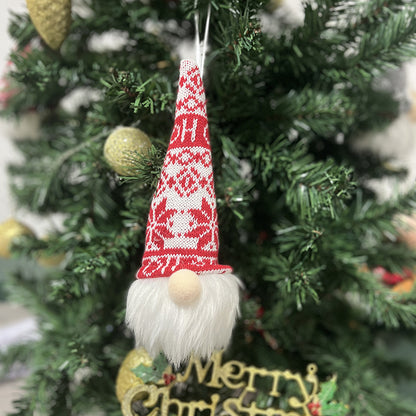 Christmas Decoration With Lights Glowing Faceless Old Man Forest Pendant Christmas Tree Pendant Decoration