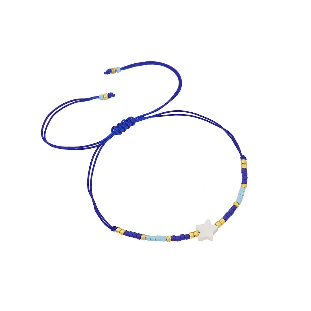 Women Pentagram Star Shell Knitting Bracelets