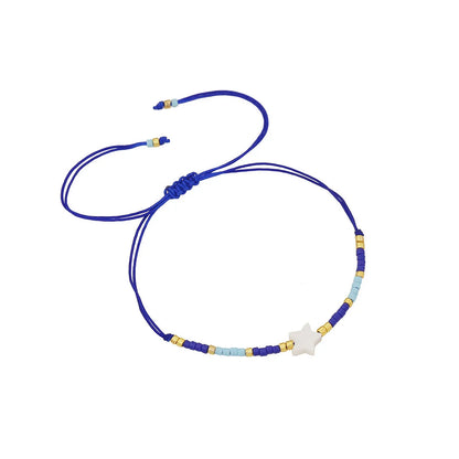 Women Pentagram Star Shell Knitting Bracelets