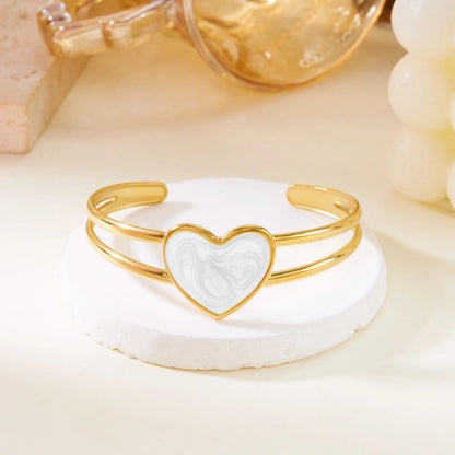 Casual Elegant Lady Heart Shape 304 Stainless Steel Bangle In Bulk