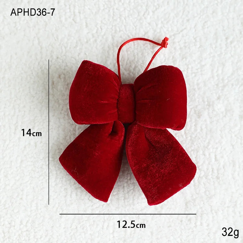 Christmas Minimalist Classic Style Bow Knot Holiday Festival Hanging Ornaments Decorations Hanging Ornaments