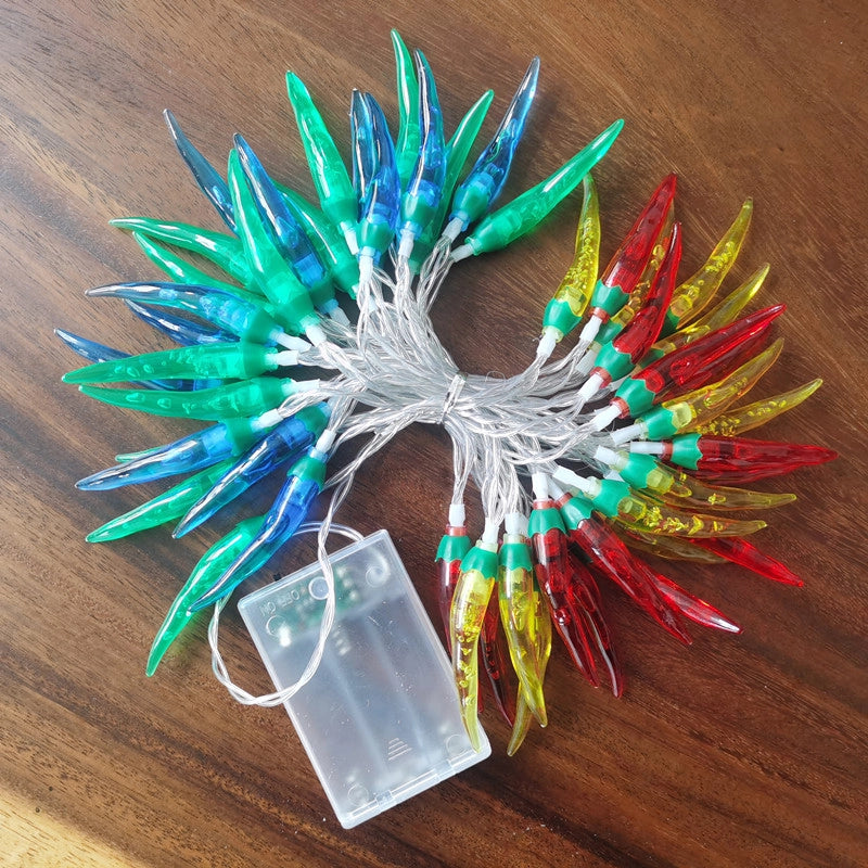 LED Red Pepper Colored Lights String Lights Flashing Lights New Year Christmas Holiday Decorative Atmosphere Lights New Year Home Layout Lighting