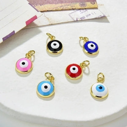 Fashion Devil\'s Eye Copper Enamel Pendant Necklace