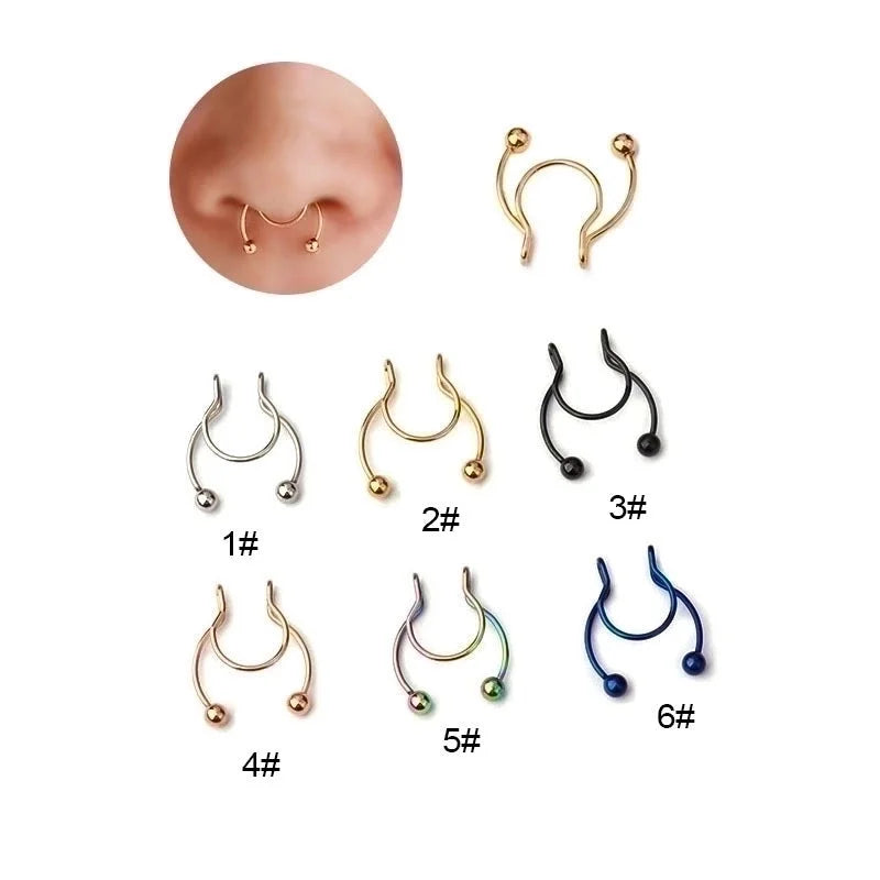 Nose Rings & Studs Geometric 316 Stainless Steel Plating
