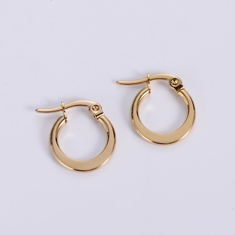 Minimalist Fruit Plating Inlaid Shell Stainless Steel 18K Gold Plated Earrings
