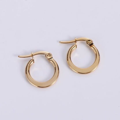 Minimalist Fruit Plating Inlaid Shell Stainless Steel 18K Gold Plated Earrings