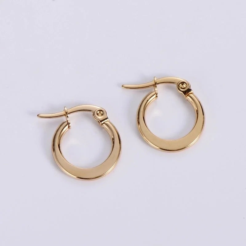 Minimalist Fruit Plating Inlaid Shell Stainless Steel 18K Gold Plated Earrings