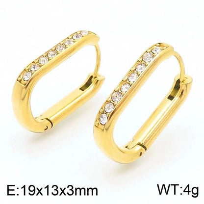 1 Pair Basic Minimalist Classic Style Geometric Star Solid Color 304 Stainless Steel 18K Gold Plated Hoop Earrings