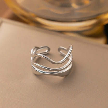 3 Pieces Minimalist Solid Color Titanium Steel Plating Rings