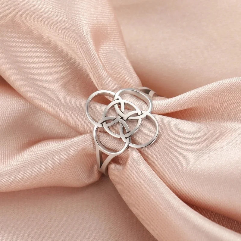 Elegant Minimalist Geometric 304 Stainless Steel Plating Rings