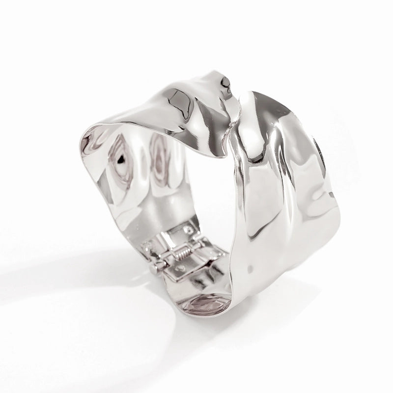 IG Style Geometric Iron White Gold Plated Gold Plated Bangle