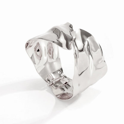 IG Style Geometric Iron White Gold Plated Gold Plated Bangle