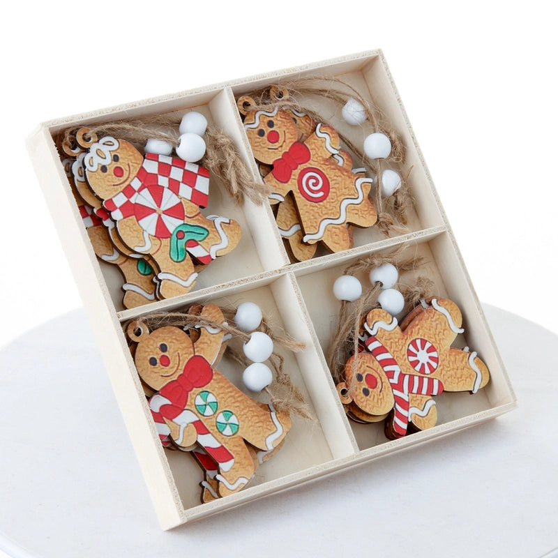 Christmas Cartoon Style Cute Gingerbread Doll Wood Festival Hanging Ornaments Decorations Hanging Ornaments