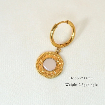 6 Pieces Minimalist Classic Style Solid Color Inlay 304 Stainless Steel Rhinestones Drop Earrings