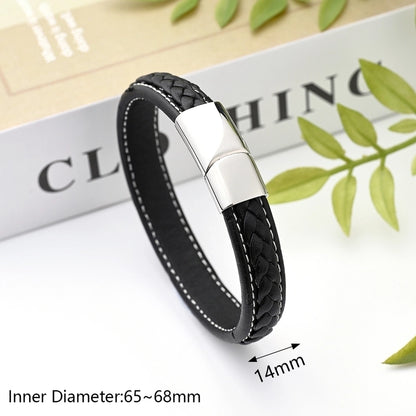 Casual Modern Style Minimalist Totem Solid Color Skull 304 Stainless Steel Genuine Cowhide Handmade Polishing Gold Plated Halloween Men's Wristband