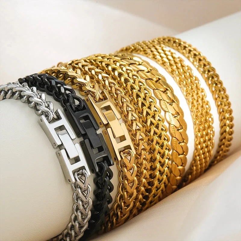 Hip-Hop Punk Minimalist Geometric 304 Stainless Steel Stainless Steel Bracelets In Bulk