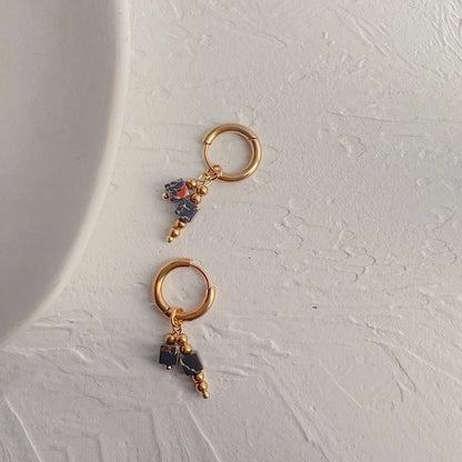 1 Pair Retro Geometric Titanium Steel Plating Drop Earrings