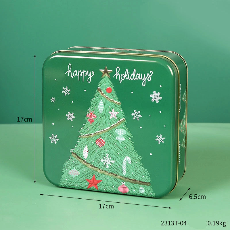 Christmas Christmas Tree Letter Tinplate Holiday Banquet Date Candy Storage Box Gift Wrapping Supplies