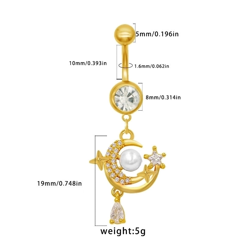 1 Piece Belly Rings Sexy Classic Style Star Heart Shape Butterfly 316L Stainless Steel Alloy Inlay Resin Rhinestones Glass Gold Plated