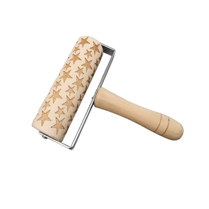 Christmas Cute Christmas Tree Snowflake Elk Wood Rolling Pin 1 Piece