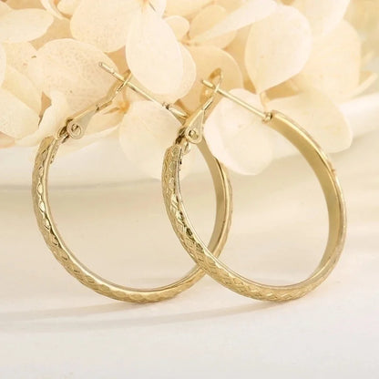 1 Pair Casual Minimalist Solid Color Plating Titanium Steel 18K Gold Plated Hoop Earrings