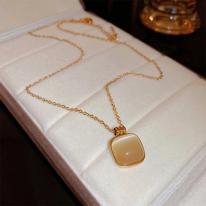 Minimalist Geometric Alloy Titanium Steel Plating Inlay Artificial Pearls Turquoise Rhinestones Necklace