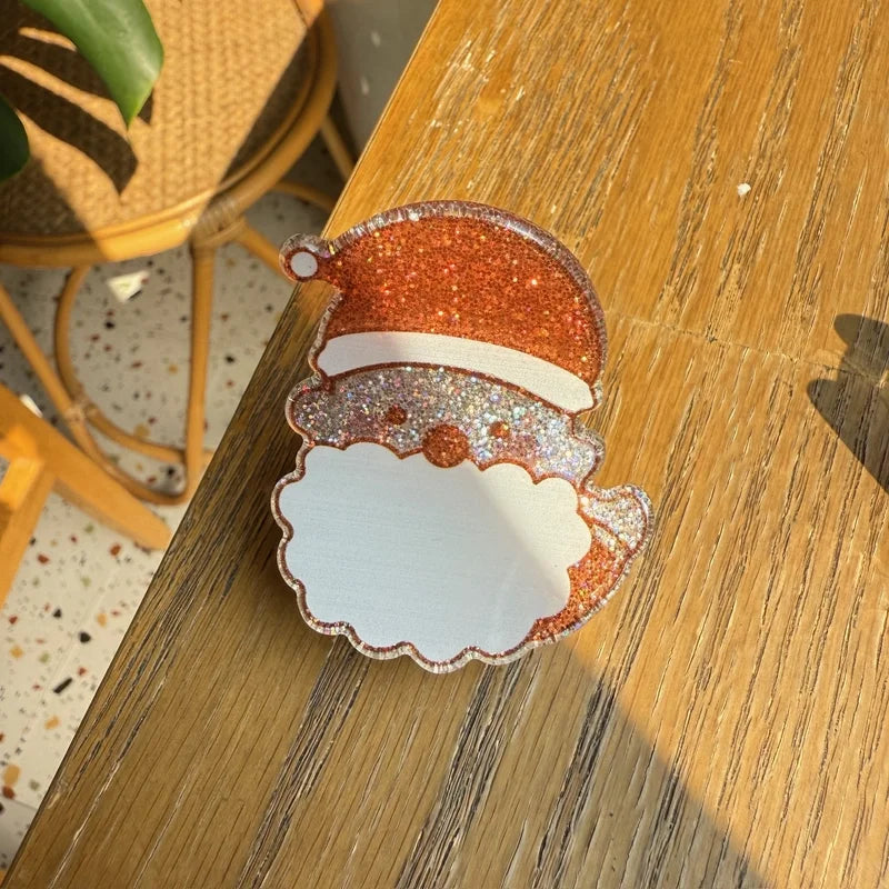 Cute Women's Christmas Tree Santa Claus Christmas Socks Arylic Hair Claws