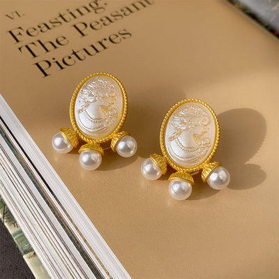 2 Pieces Mid-century Modern Round Geometric Copper Electroplating Earrings