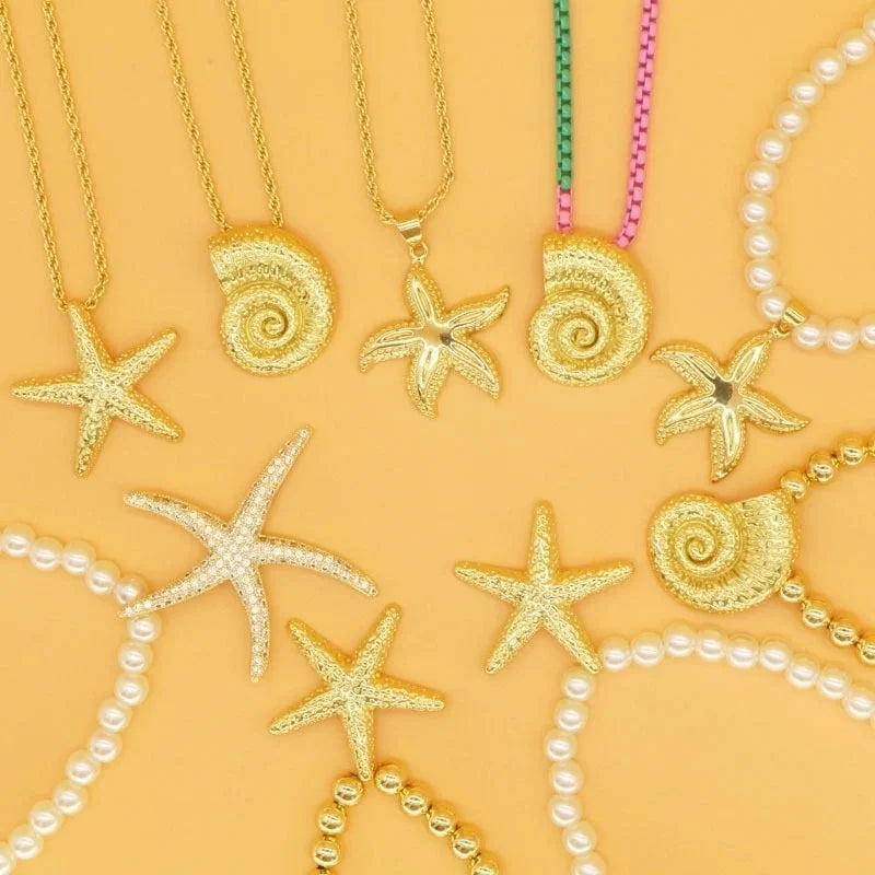 Copper Beaded Starfish Copper Necklaces