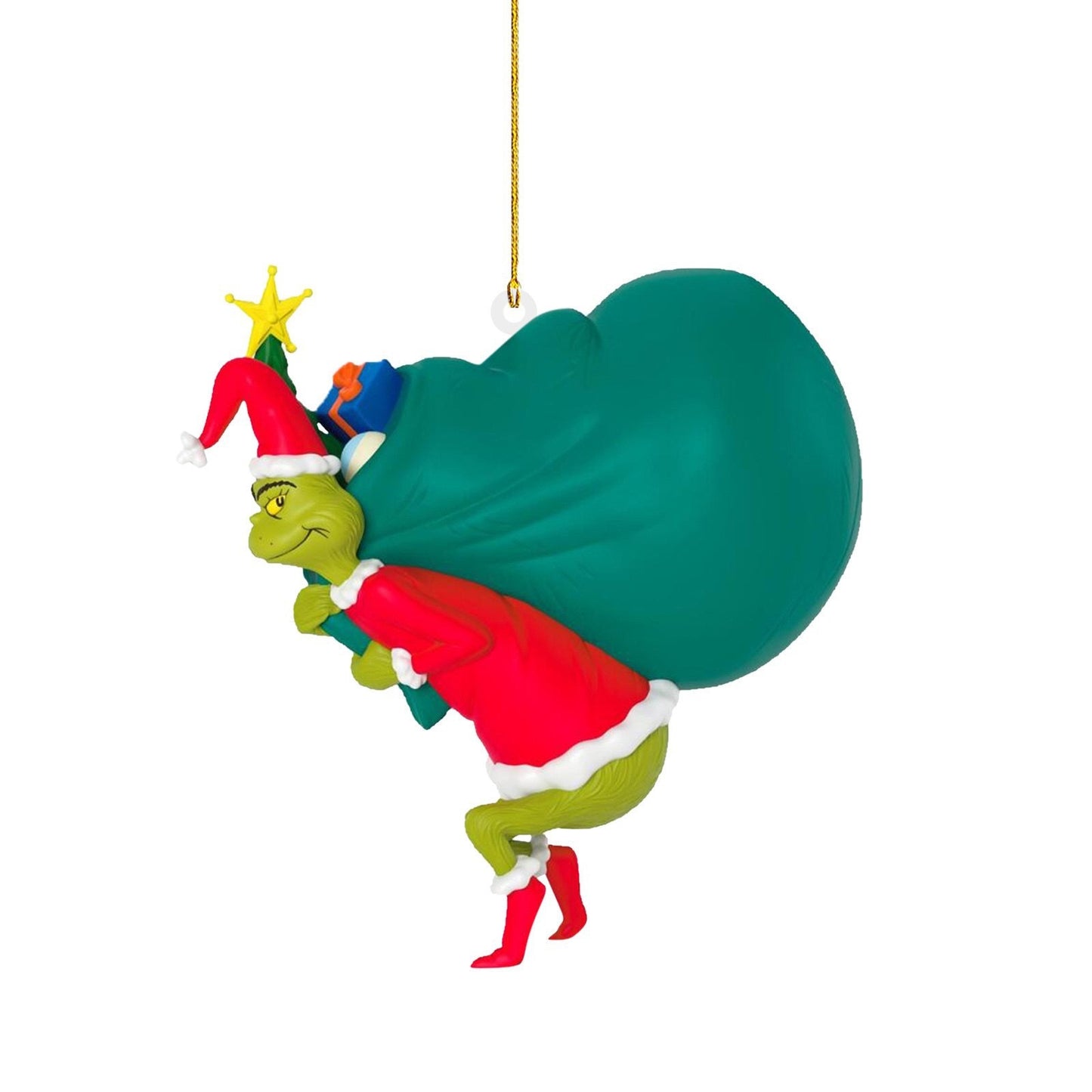 2 Pieces Christmas Green Furry Monster Ornament Hanging Decoration Christmas Tree Hanging Design Decoration Resin 3d
