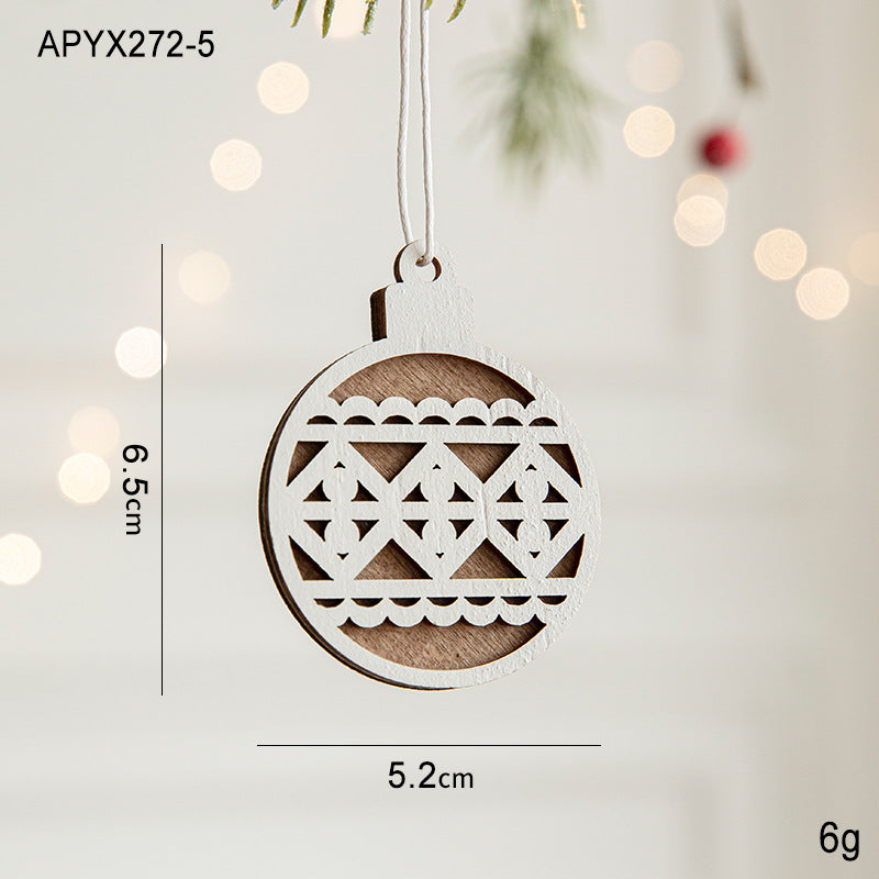 Christmas Ornaments Nordic Carved Cabin Hanging Decoration Christmas Tree Snowflake Diy Window Display Christmas Decoration