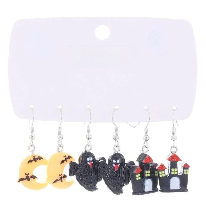 1 Set Halloween Minimalist Classic Style Pumpkin Enamel Resin Drop Earrings