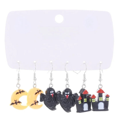 1 Set Halloween Minimalist Classic Style Pumpkin Enamel Resin Drop Earrings