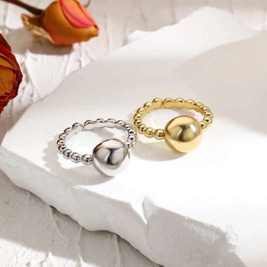 Copper 18K Gold Plated Solid Color Open Rings