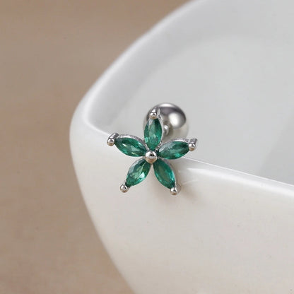 1 Piece Ear Cartilage Rings & Studs IG Style Ice Cream Heart Shape Candy 304 Stainless Steel Inlay Zircon 18K Gold Plated Ear Cartilage Rings & Studs