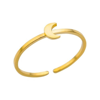 304 Stainless Steel Gold Plated Minimalist Plating Solid Color Rings