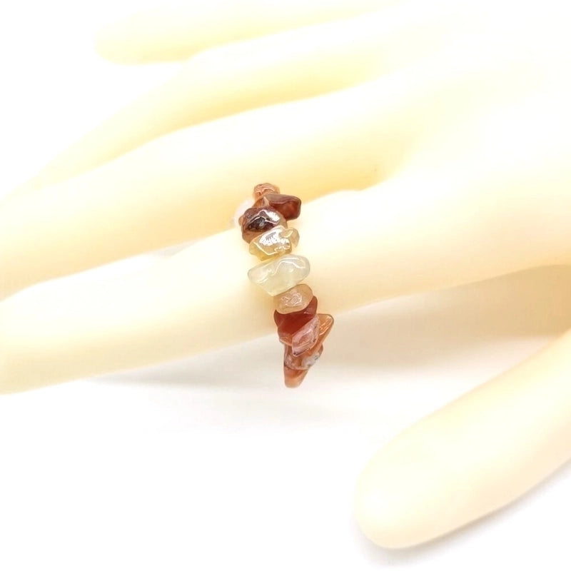 20 Pieces Ethnic Style Geometric Metal Beaded Natural Stone Rings