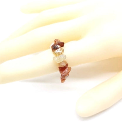 20 Pieces Ethnic Style Geometric Metal Beaded Natural Stone Rings